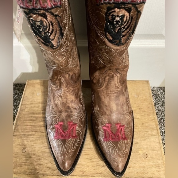 GAMEDAY BOOTS Montana Grizzlies 13" Embroidered Tan Western Boots - Picture 7 of 16